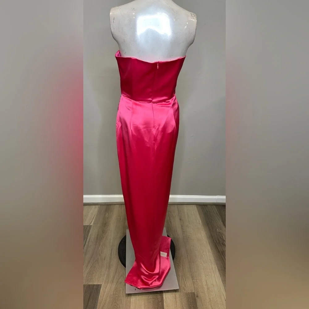 Sau Lee Priyanka Strapless Satin Gown US 4 $495 - Picture 9 of 11